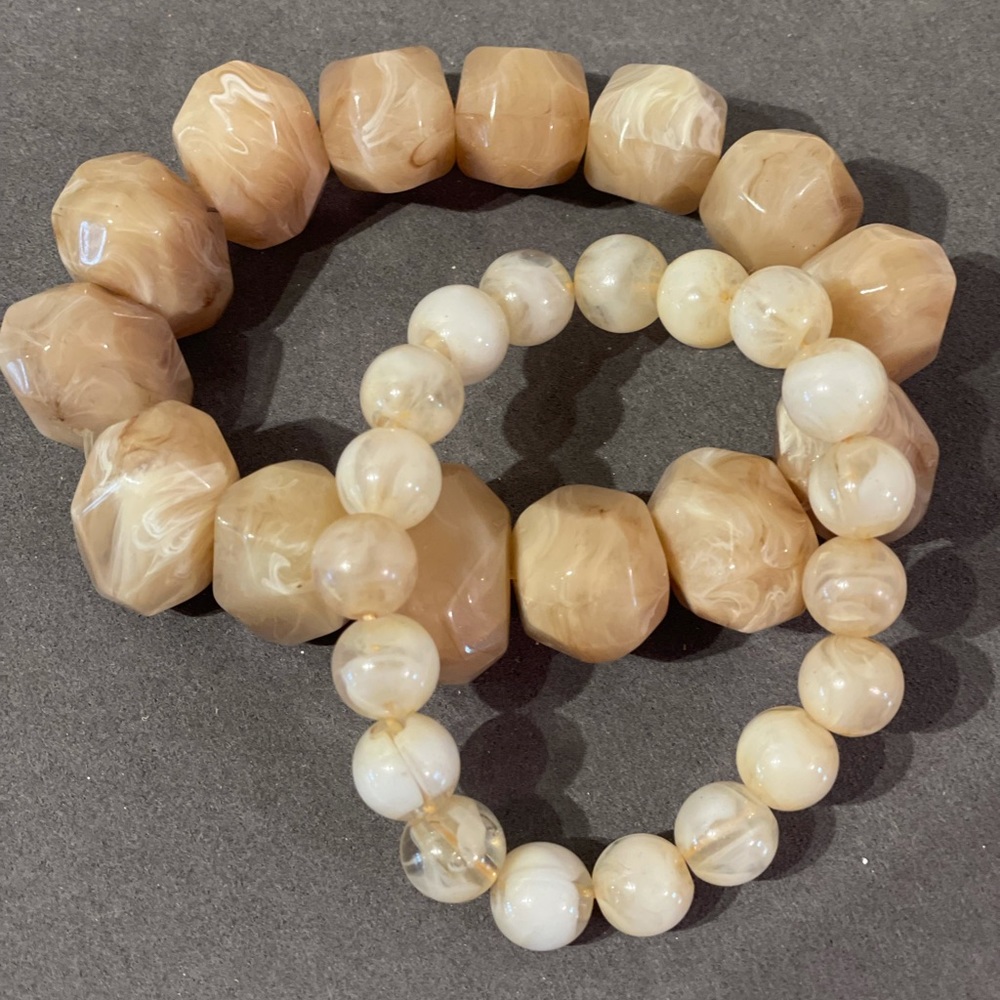 Set of two faux stone bracelets